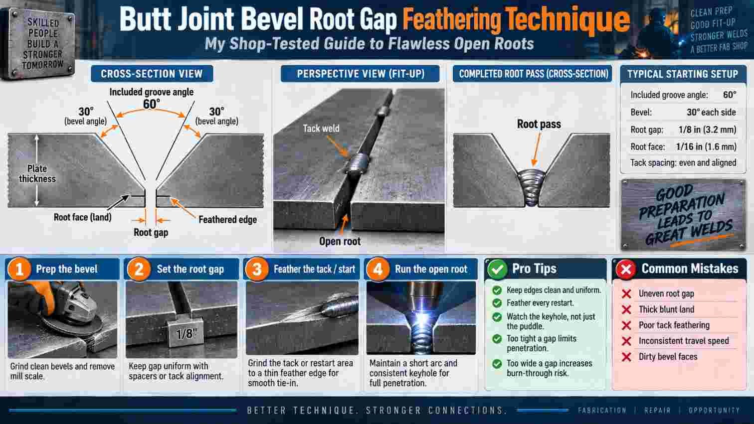 Butt Joint Bevel Root Gap Feathering Technique: My Shop-Tested Guide to Flawless Open Roots