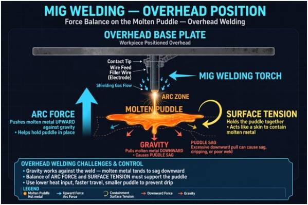 The Physics of Overhead MIG: Arc Force vs. Gravity