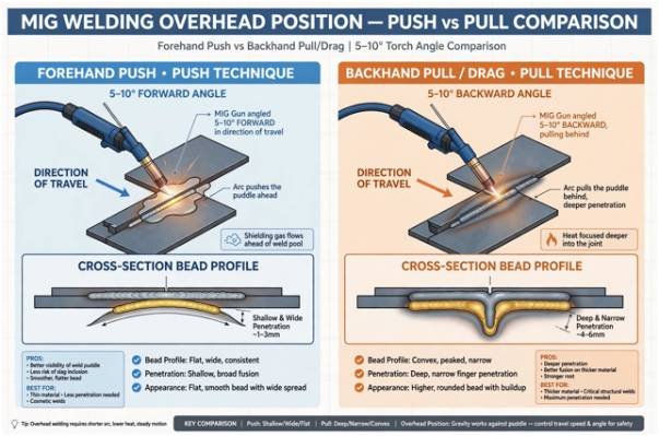 Push vs. Pull Overhead Dynamics Compared